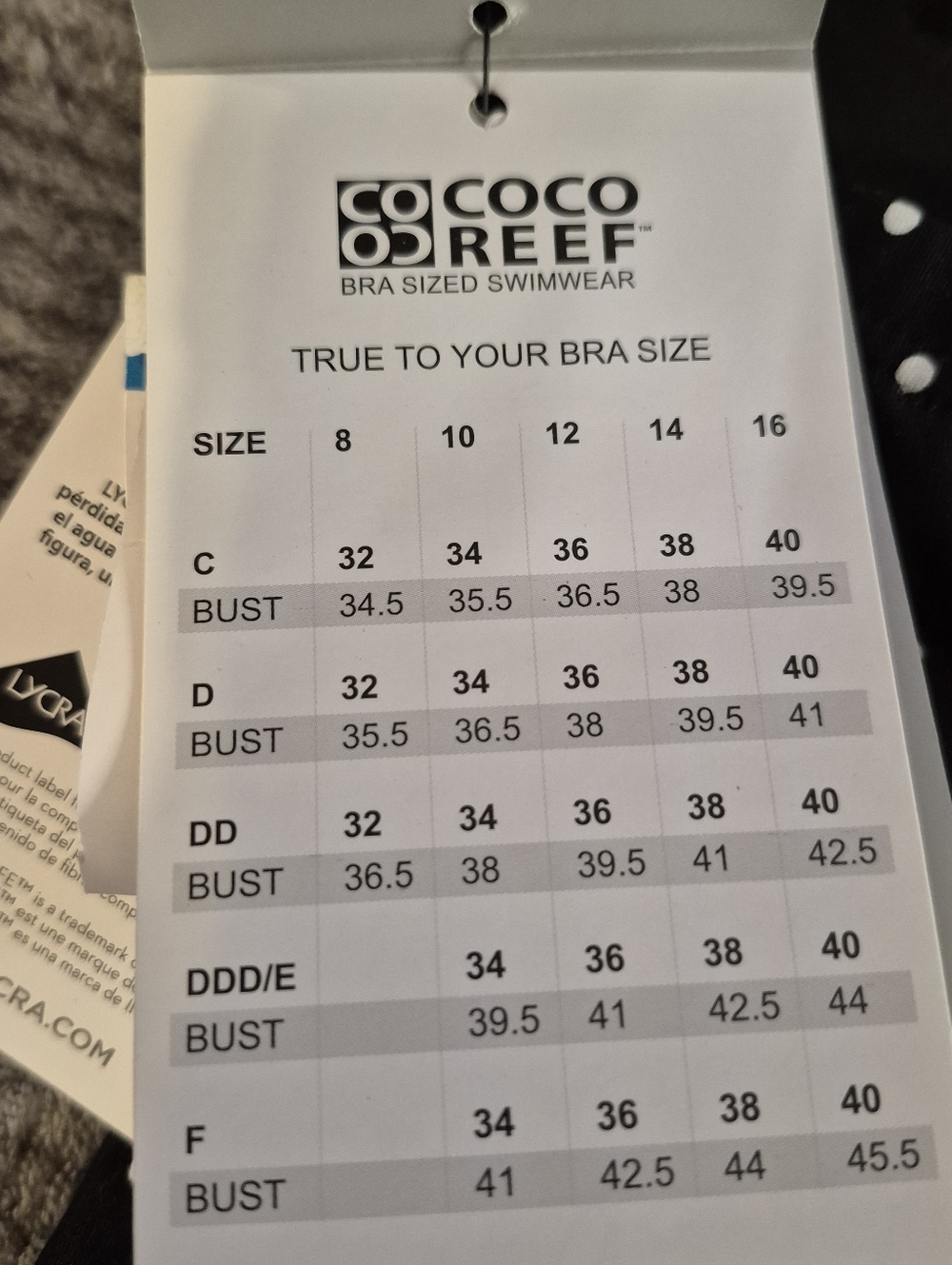 coco reef tankini top 36D Black Geometric Polkadot Underwire Removable Strap NWT - Picture 4 of 7